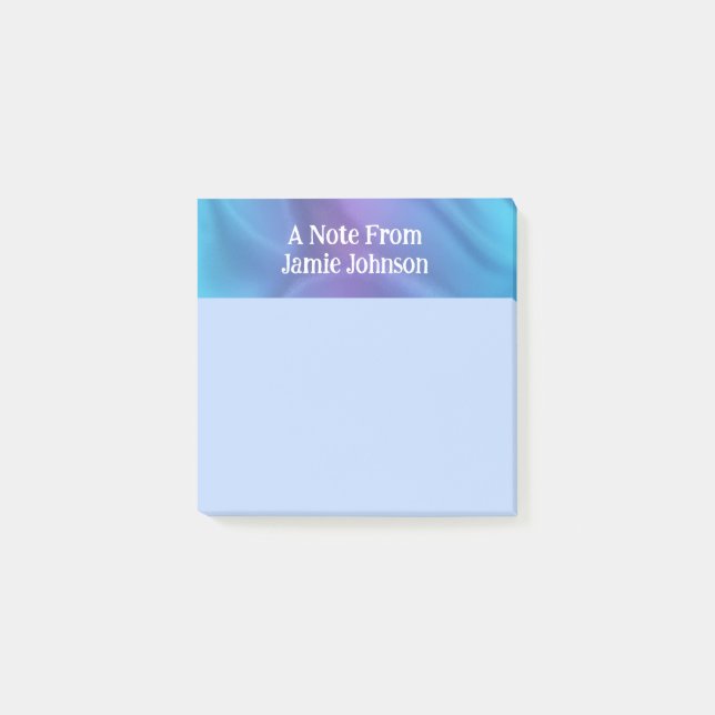 Custom Tie Dye Swirls Purple Blue Post-it Notes (Front)