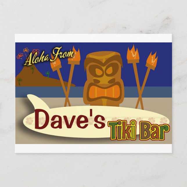 Custom Tiki Bar Sign Postcard (Front)
