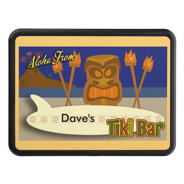 Custom Tiki Bar Sign Trailer Hitch Cover (Front)
