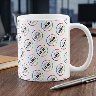 Custom Tiled Business Logo - Brand Awareness Promo Coffee Mug