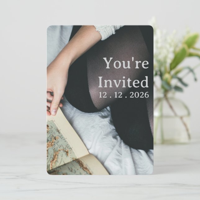 Custom Time and Place Event Invitations (Standing Front)