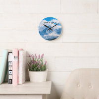 Custom Time is Gold Text Sky Image Wall Clock