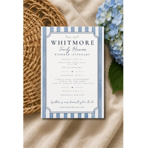 Custom Timeless Family Reunion Weekend Itinerary Invitation