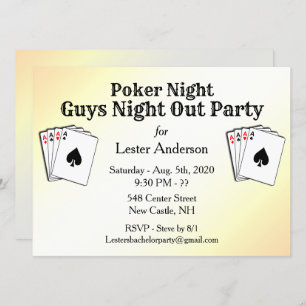 Custom Title Poker Night Party Invitation