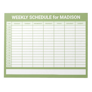 Custom Title Weekly Planner Notepad
