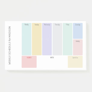 Custom Title Weekly Planner Post-it Notes