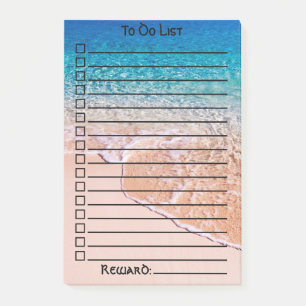 Custom To Do List   Clear Water Wave   Photo Post-it Notes