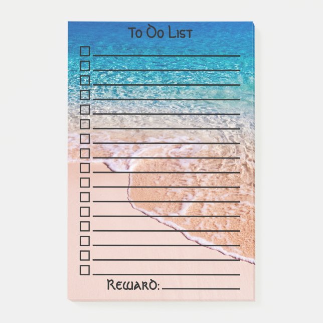 Custom To Do List | Clear Water Wave | Photo Post-it Notes (Front)