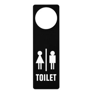Custom toilet WC male female sign door hanger