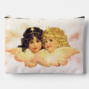 CUSTOM TOILETRY BAGS TWIN ANGELS WITH CLOUDS