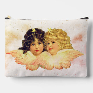 CUSTOM TOILETRY BAGS TWIN ANGELS WITH CLOUDS