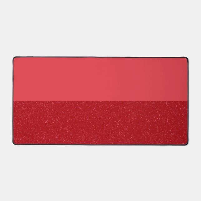 Custom Tomato Red Desk Mat – Bold Split Design (Front)