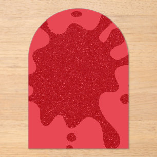 Custom Tomato Red Drip Acrylic Invitation