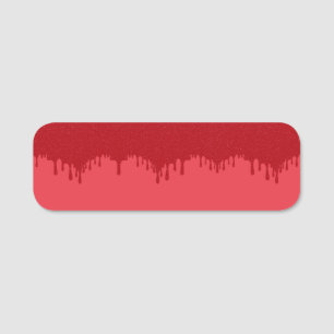 Custom Tomato Red Drip Classic Name Tag Badge
