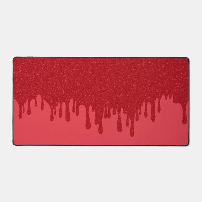 Custom Tomato Red Drip Desk Mat – Editable Design (Front)