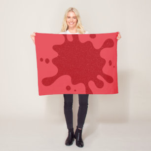 Custom Tomato Red Drip Fleece Blanket
