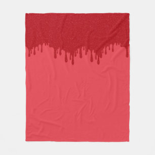 Custom Tomato Red Drip Fleece Blanket