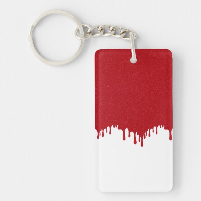 Custom Tomato Red Drip Gloss Acrylic Keychain (Front)