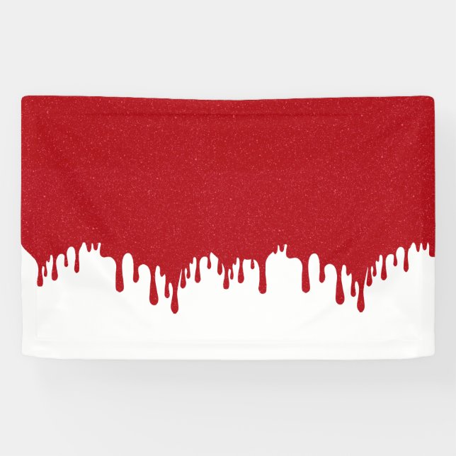 Custom Tomato Red Drip Gloss Banner (Horizontal)