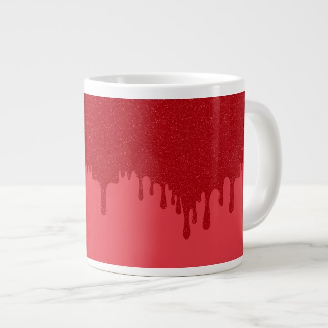 Custom Tomato Red Drip Jumbo Mug (Front Right)