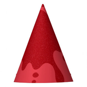 Custom Tomato Red Drip Party Hats (Set of 12)