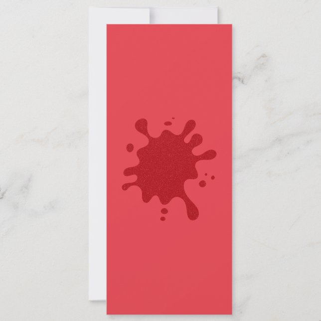 Custom Tomato Red Flat Card with Textured Splash (Front)