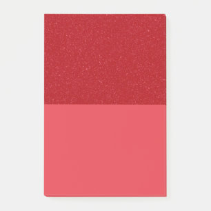 Custom Tomato Red Glitter Block Post-It Notes