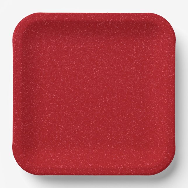Custom Tomato Red Glitter Paper Plates (Front)