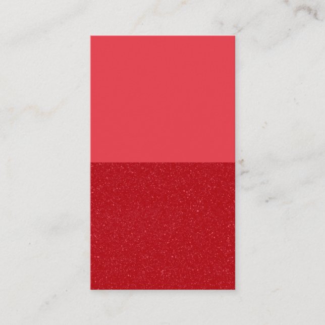 Custom Tomato Red Glitter Split Flat Place Card (Front)