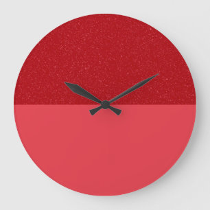 Custom Tomato Red Half-Split Clock