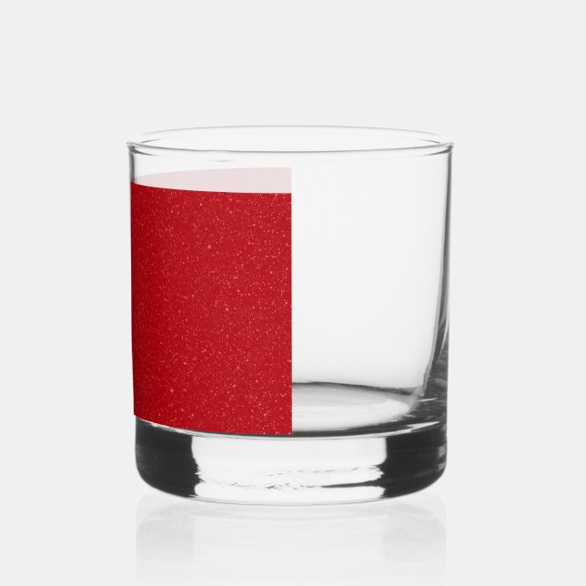 Custom Tomato Red Half-Wrap Rocks Glass (Left)