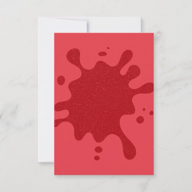 Custom Tomato Red Ink Splash Thank You Card (Front)