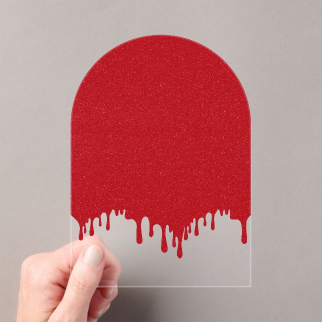 Custom Tomato Red Melt Acrylic Invitation (In situ (ordinateur de poche))