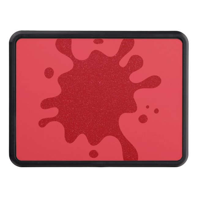 Custom Tomato Red Paint Splash Trailer Hitch Cover (Front)