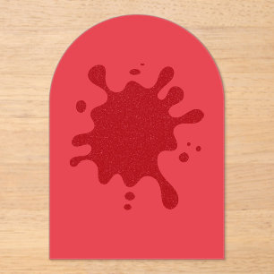 Custom Tomato Red Splash Acrylic Invitation
