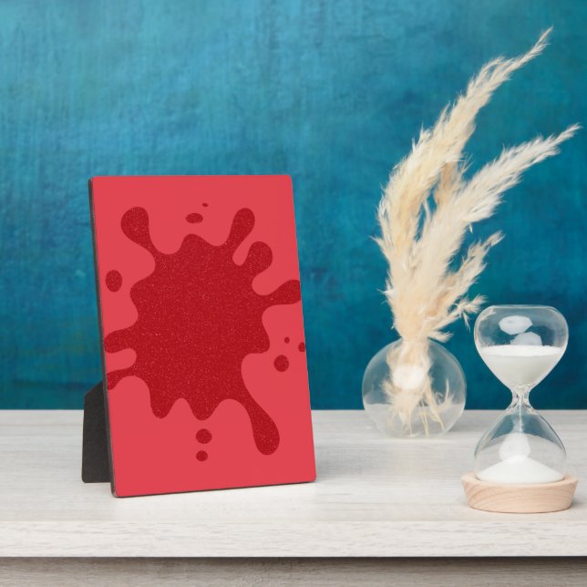 Custom Tomato Red Splash Display Plaque (Side)