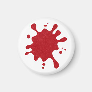 Custom Tomato Red Splash Magnet (White Base)