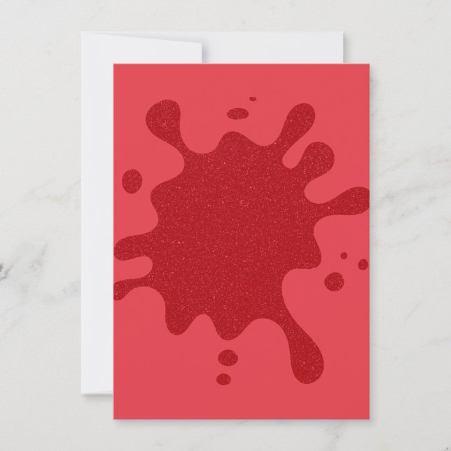 Custom Tomato Red Splash Matte Invitation (Front)