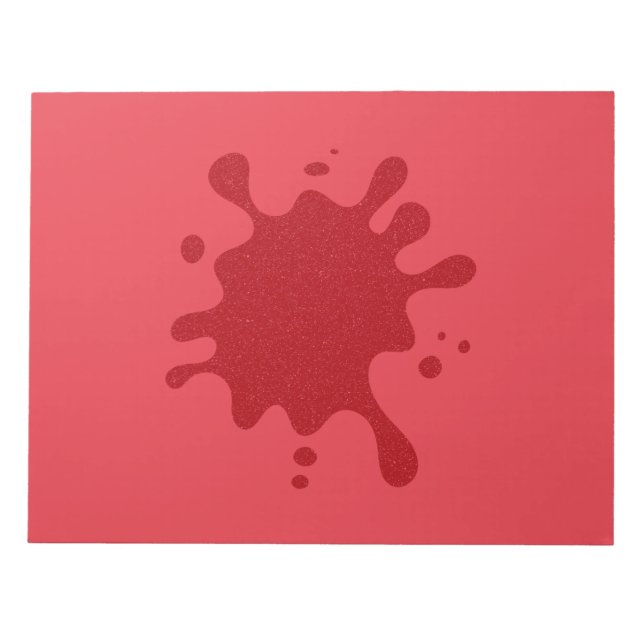 Custom Tomato Red Splash Notepad (Front)