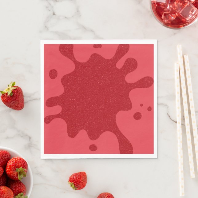 Custom Tomato Red Splash Paper Napkin (Insitu)