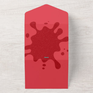 Custom Tomato Red Splash Seal & Send Invite