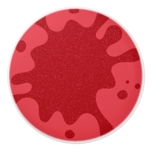 Custom Tomato Red Splash Textured Cabinet Knob