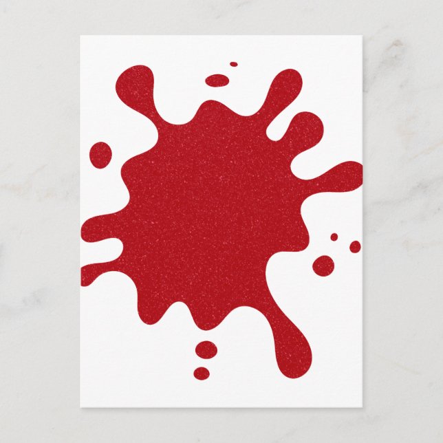 Custom Tomato Red Splatter Announcement Postcard (Front)