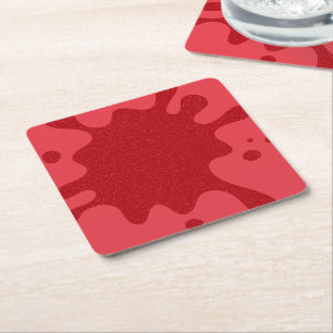 Custom Tomato Red Splatter Paper Coaster