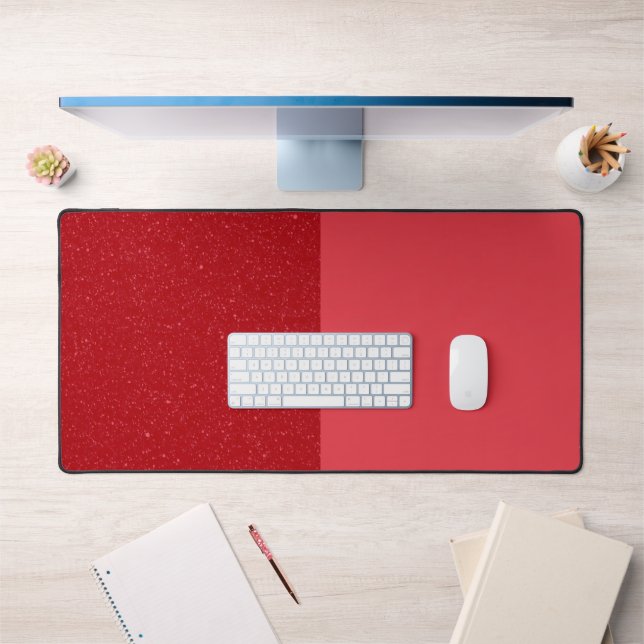 Custom Tomato Red Split Desk Mat – Bold & Clean (Bureau 1)