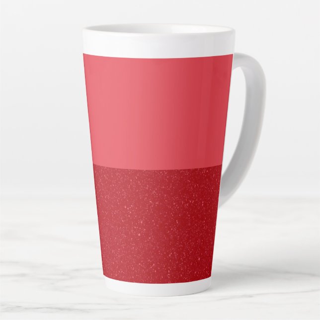 Custom Tomato Red Split Latte Mug (Right Angle)