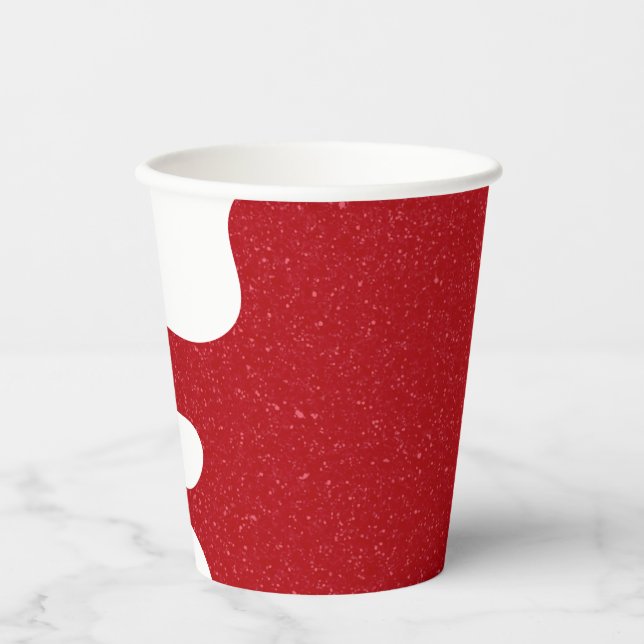 Custom Tomato Red Textured Paper Cups (Front)