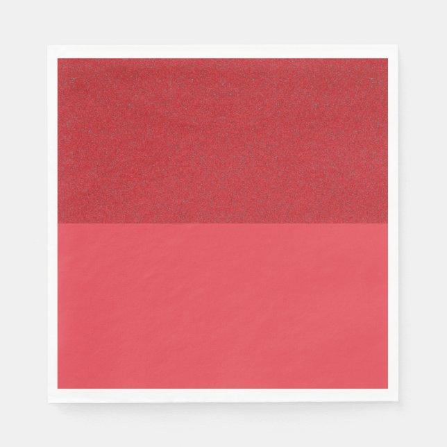 Custom Tomato Red Textured Top Paper Napkins (Front)