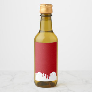 Custom Tomato Red & White Drip Mini Bottle Labels