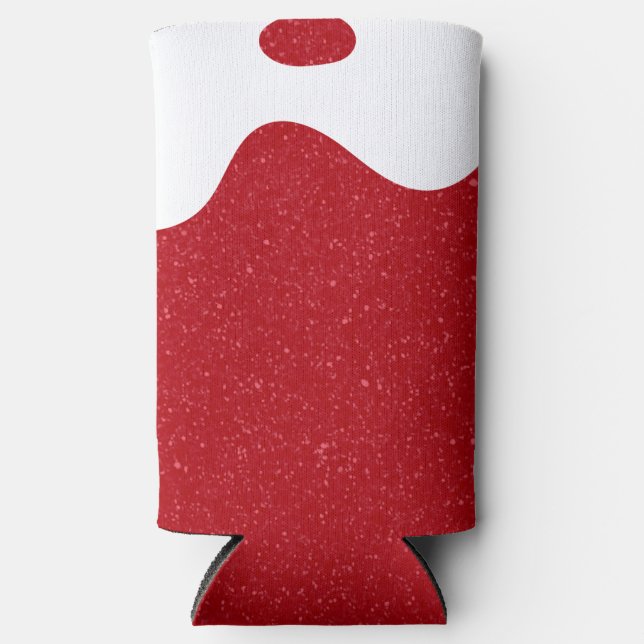 Custom Tomato Red & White Splash Can Cooler (Front)